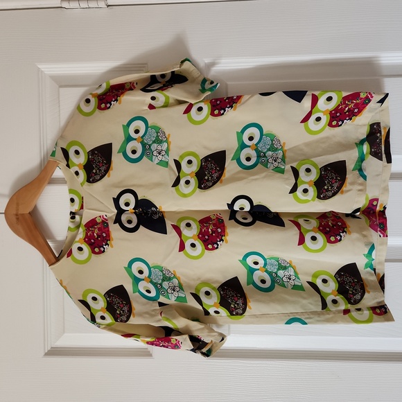 100% silk owl top - Picture 1 of 5